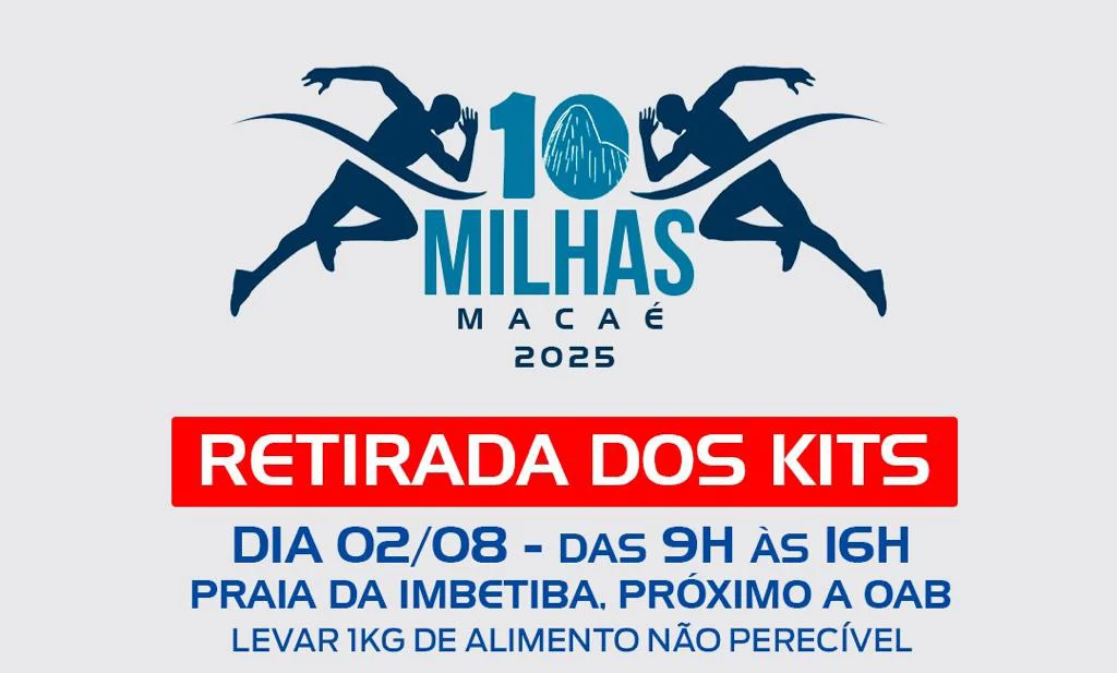 Retirada dos kits para a Corrida 10 Milhas de Macaé acontece neste sábado