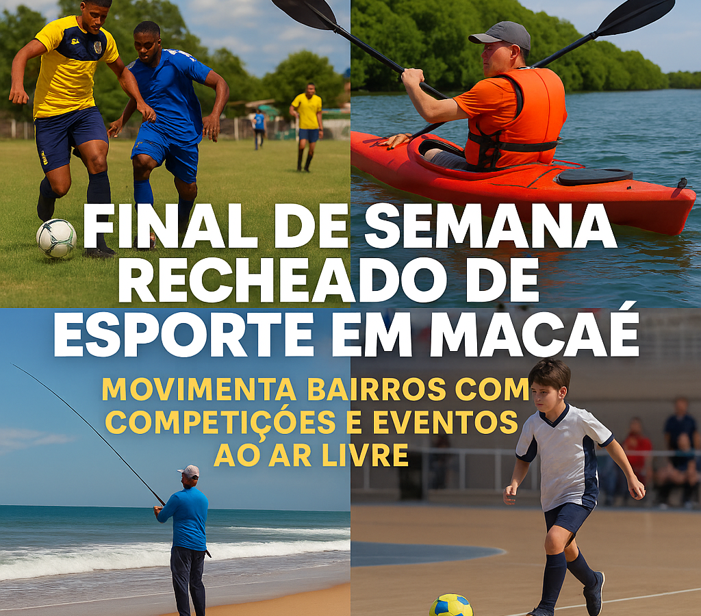 Final de semana em Macaé terá agenda esportiva com futebol, futsal, canoagem e pesca