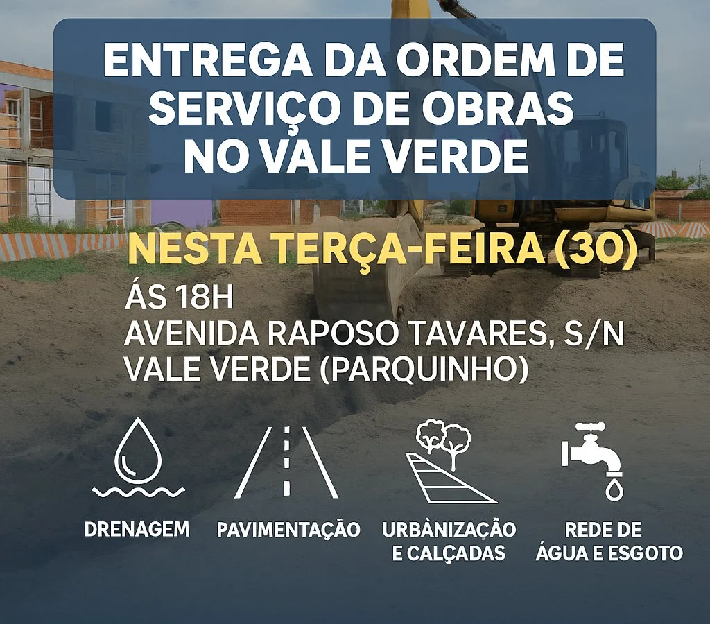 Ordem de serviço para obras de urbanização no Vale Verde será entregue nesta terça-feira em Macaé