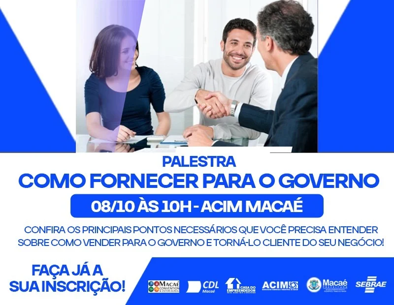 Sebrae promove palestra sobre como fornecer produtos e serviços para o governo