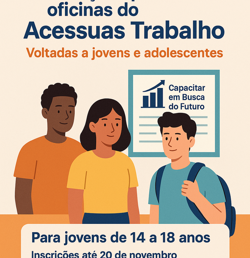 Prefeitura de Macaé abre inscrições para oficinas do programa Acessuas Trabalho voltadas a jovens e adolescentes