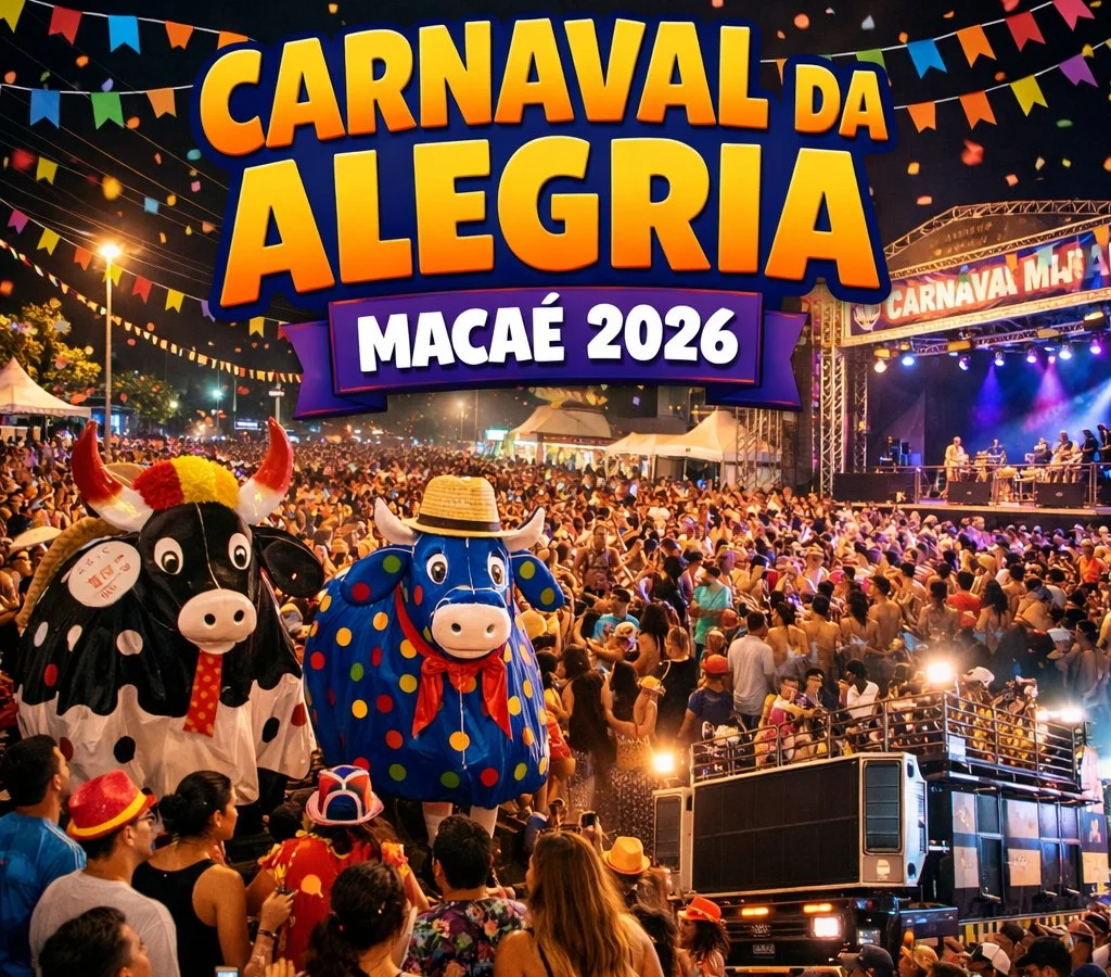 Carnaval da Alegria 2026 começa nesta sexta-feira e promete cinco dias de festa em Macaé