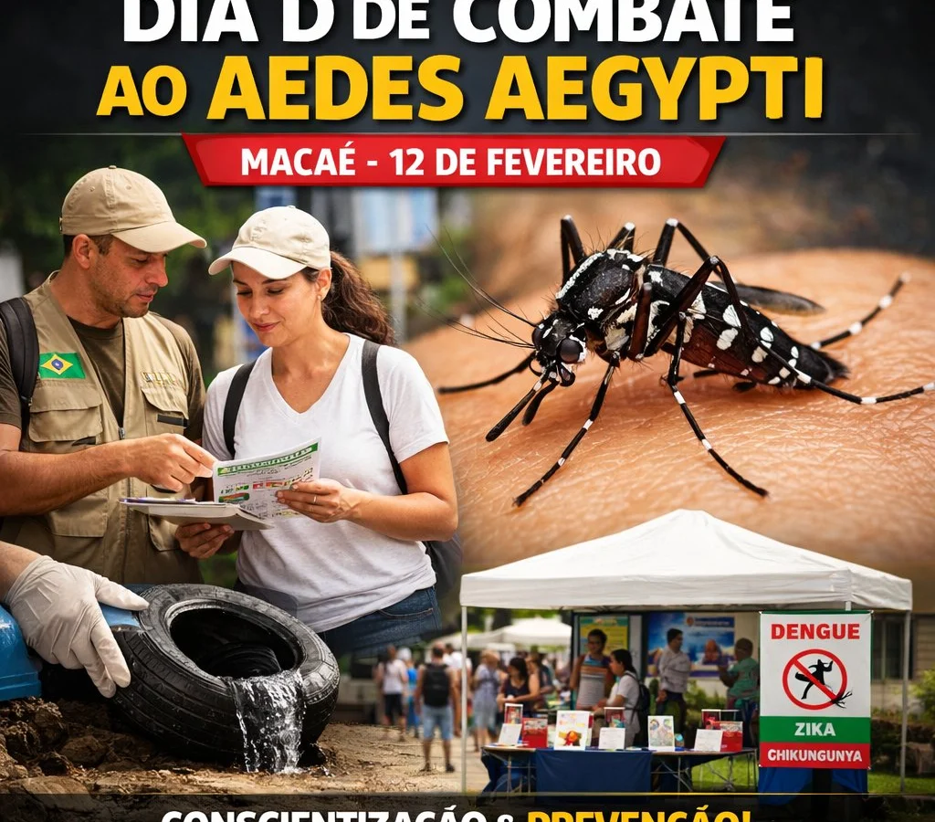 Macaé realiza Dia D de Combate ao Aedes aegypti hoje (12) com ações de conscientização no Centro