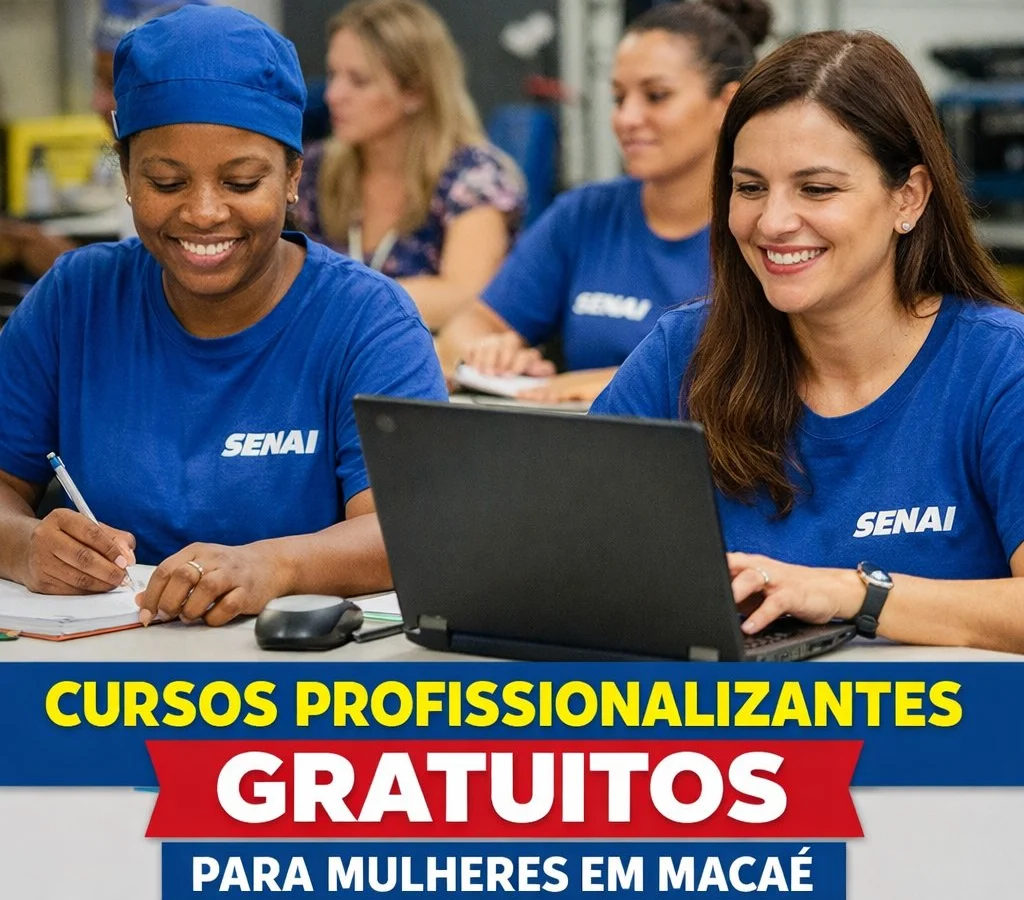 Inscrições abertas para cursos profissionalizantes gratuitos voltados a mulheres em Macaé