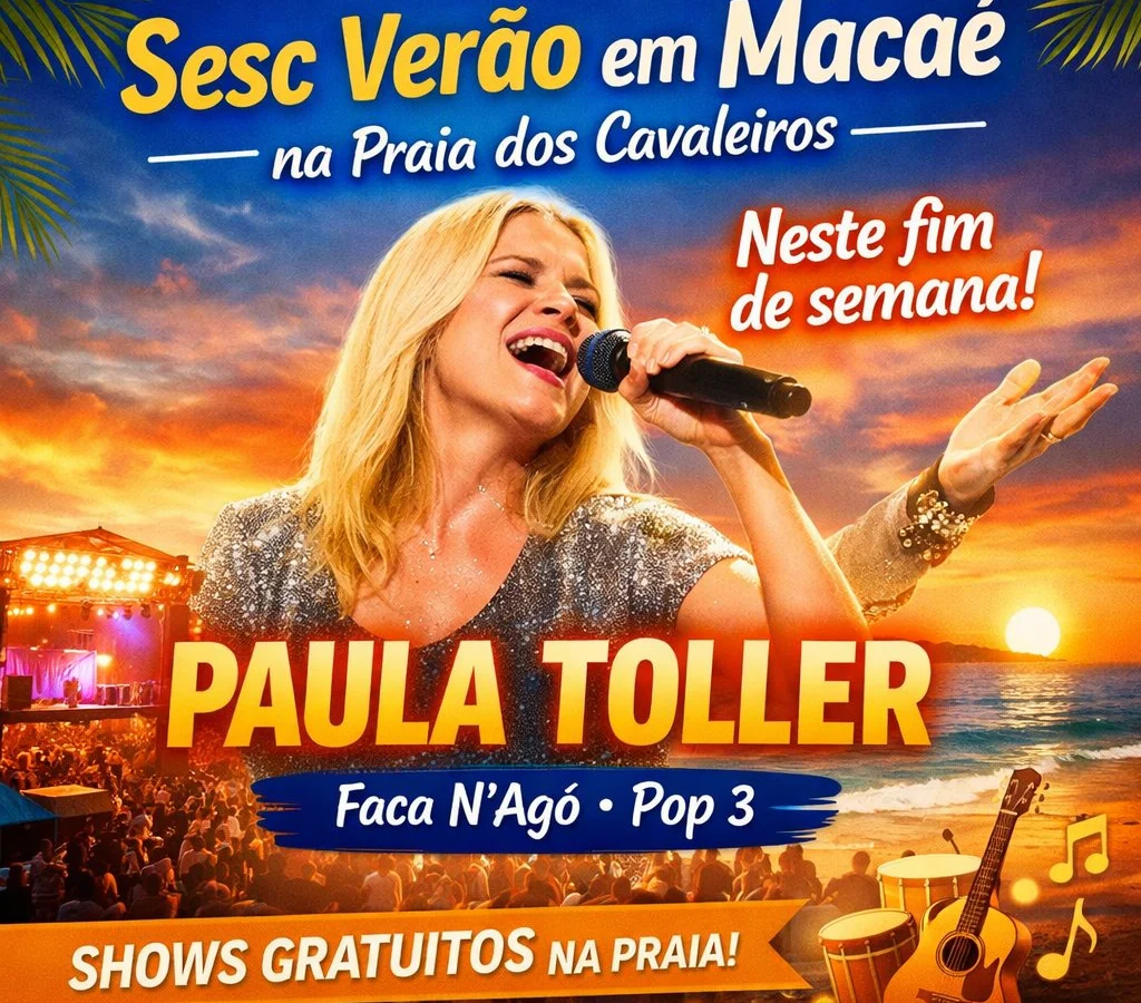 Sesc Verão leva Paula Toller e grandes atrações gratuitas em Macaé neste fim de semana