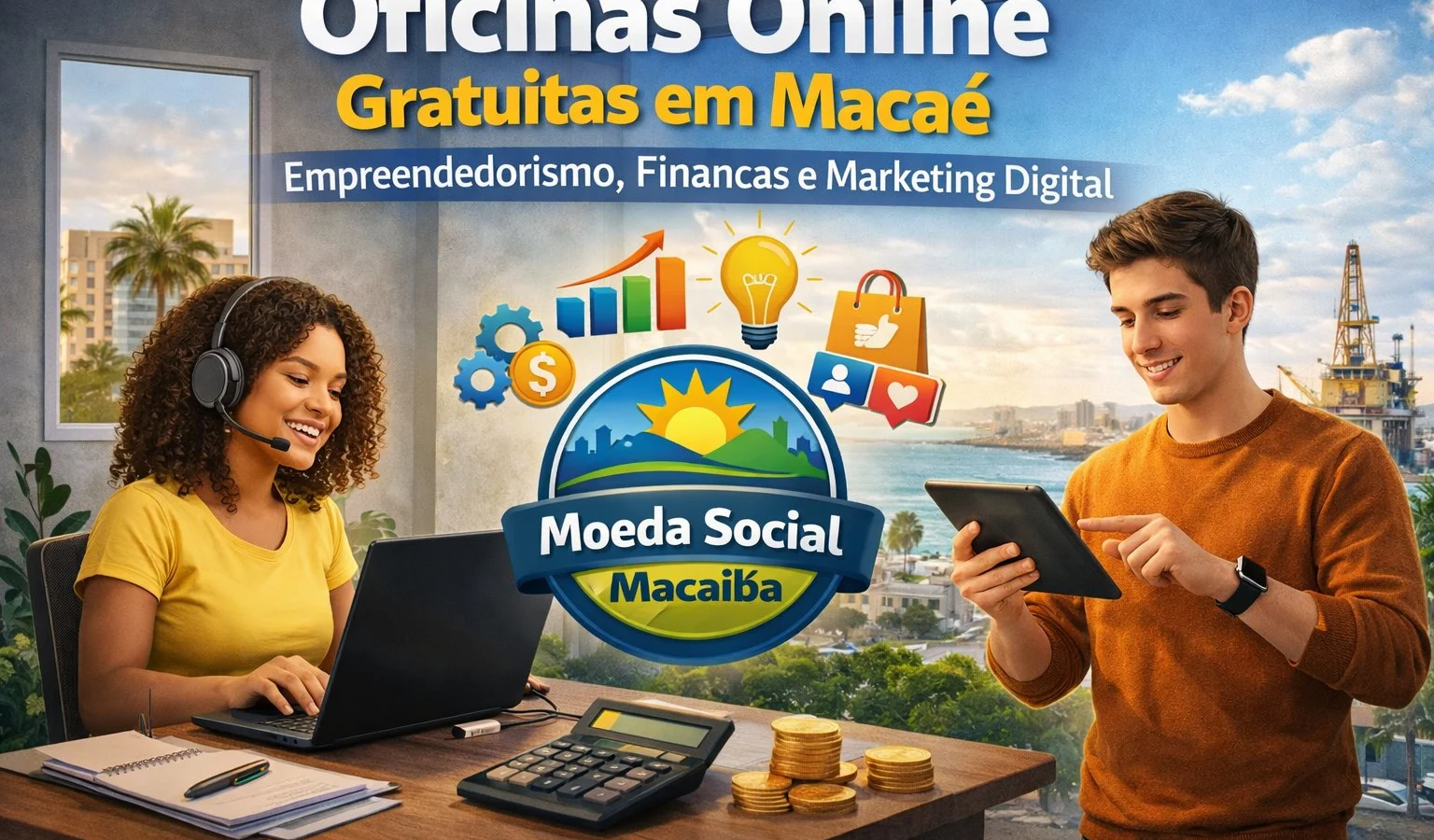 Moeda Social Macaíba abre inscrições para oficinas gratuitas online em Macaé com foco em empreendedorismo e finanças