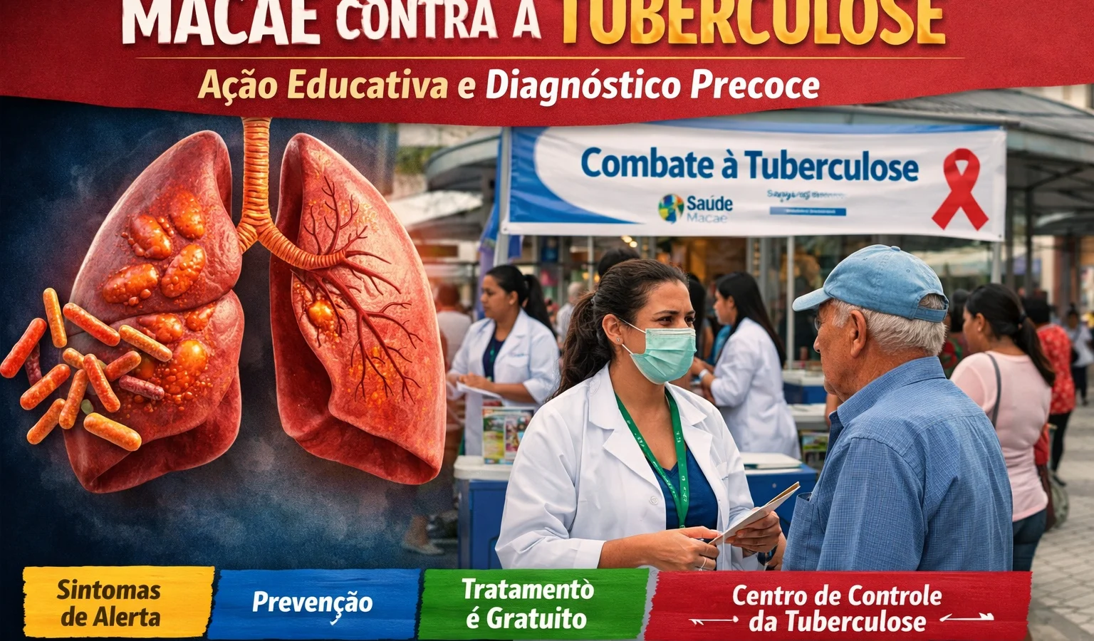 Macaé promove ação educativa de combate à tuberculose e reforça importância do diagnóstico precoce