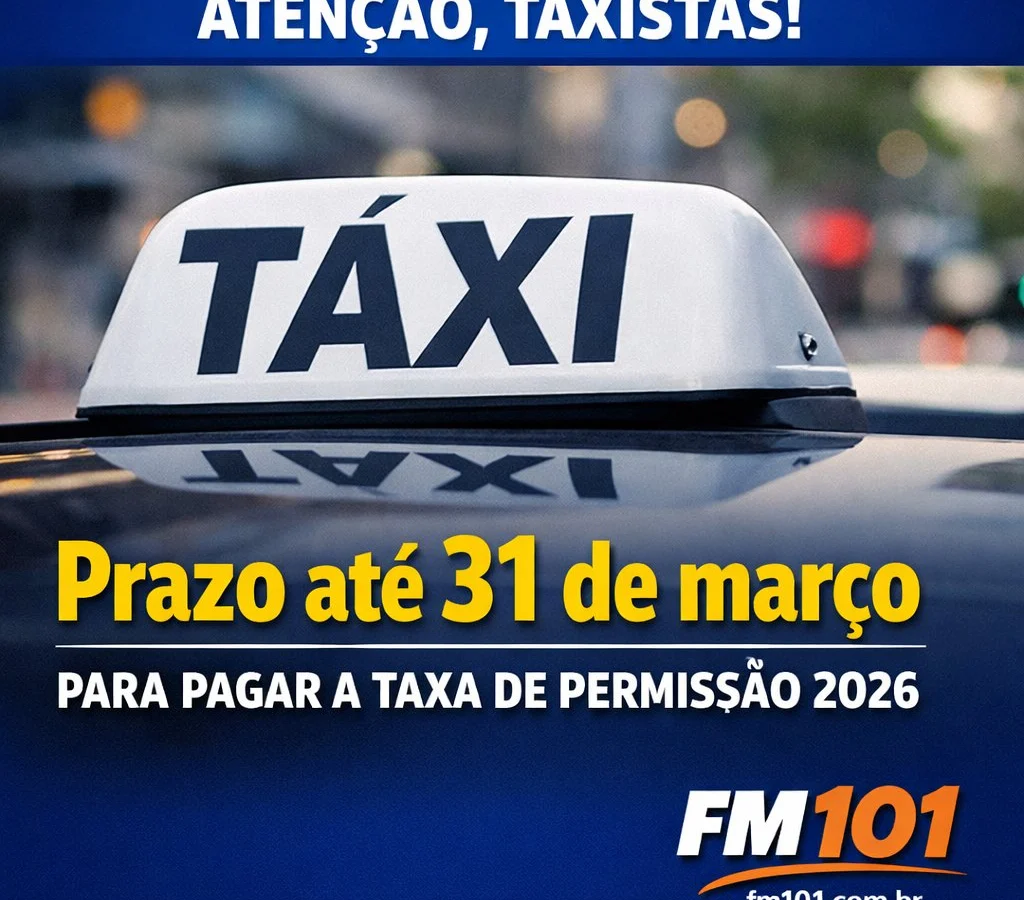 Taxistas de Macaé têm até 31 de março para pagar taxa de permissão 2026