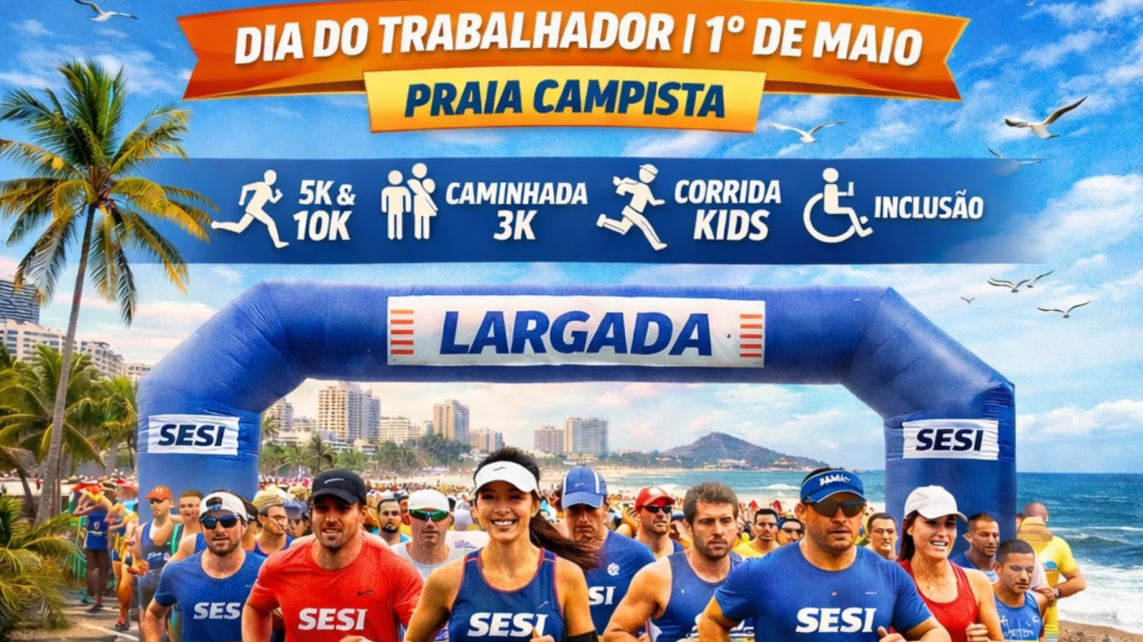 Corrida Nacional do SESI 2026 promete movimentar Macaé no Dia do Trabalhador com esporte, inclusão e qualidade de vida