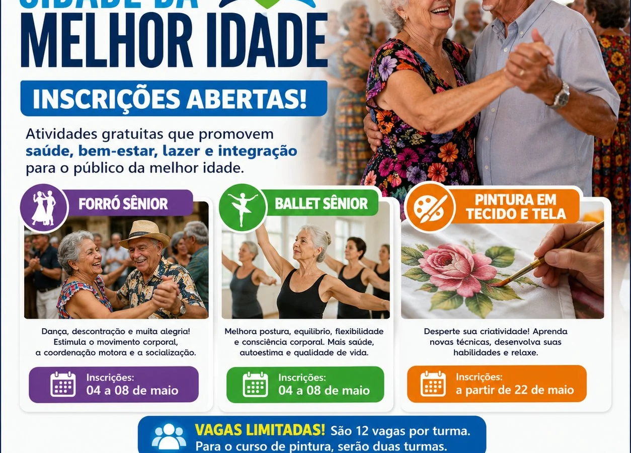 Programa Cidade da Melhor Idade abre inscrições em Macaé para atividades voltadas ao público sênior