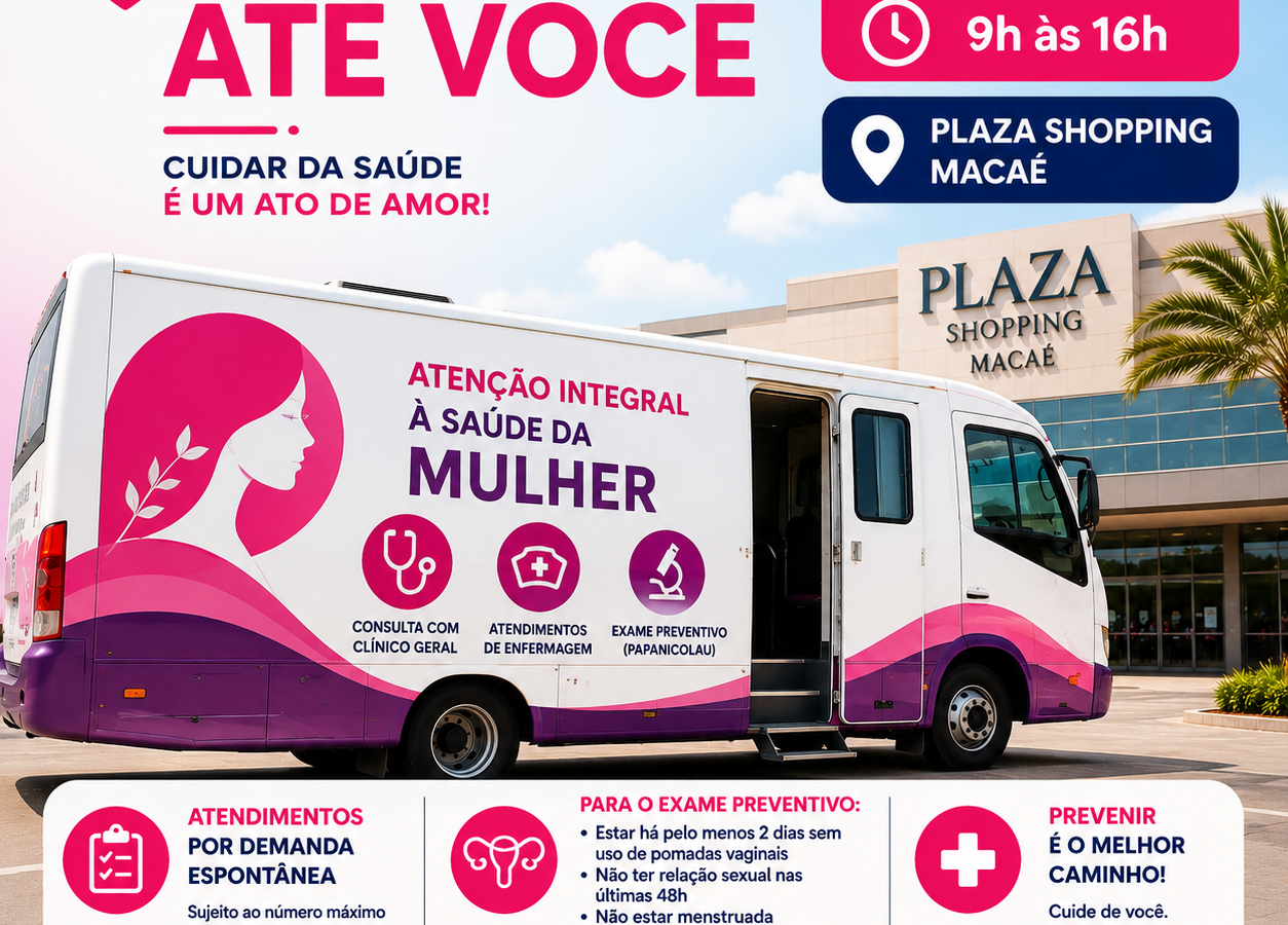 Programa “Saúde Até Você” leva atendimentos gratuitos ao Plaza Shopping Macaé nesta sexta-feira (8)