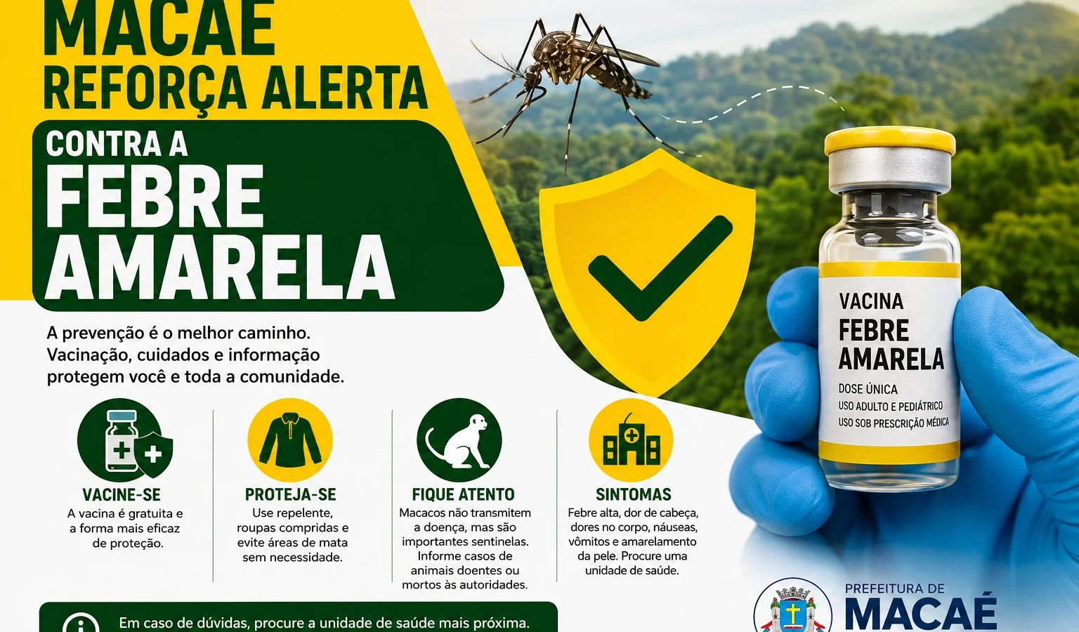 Macaé reforça alerta e amplia ações de prevenção contra a febre amarela