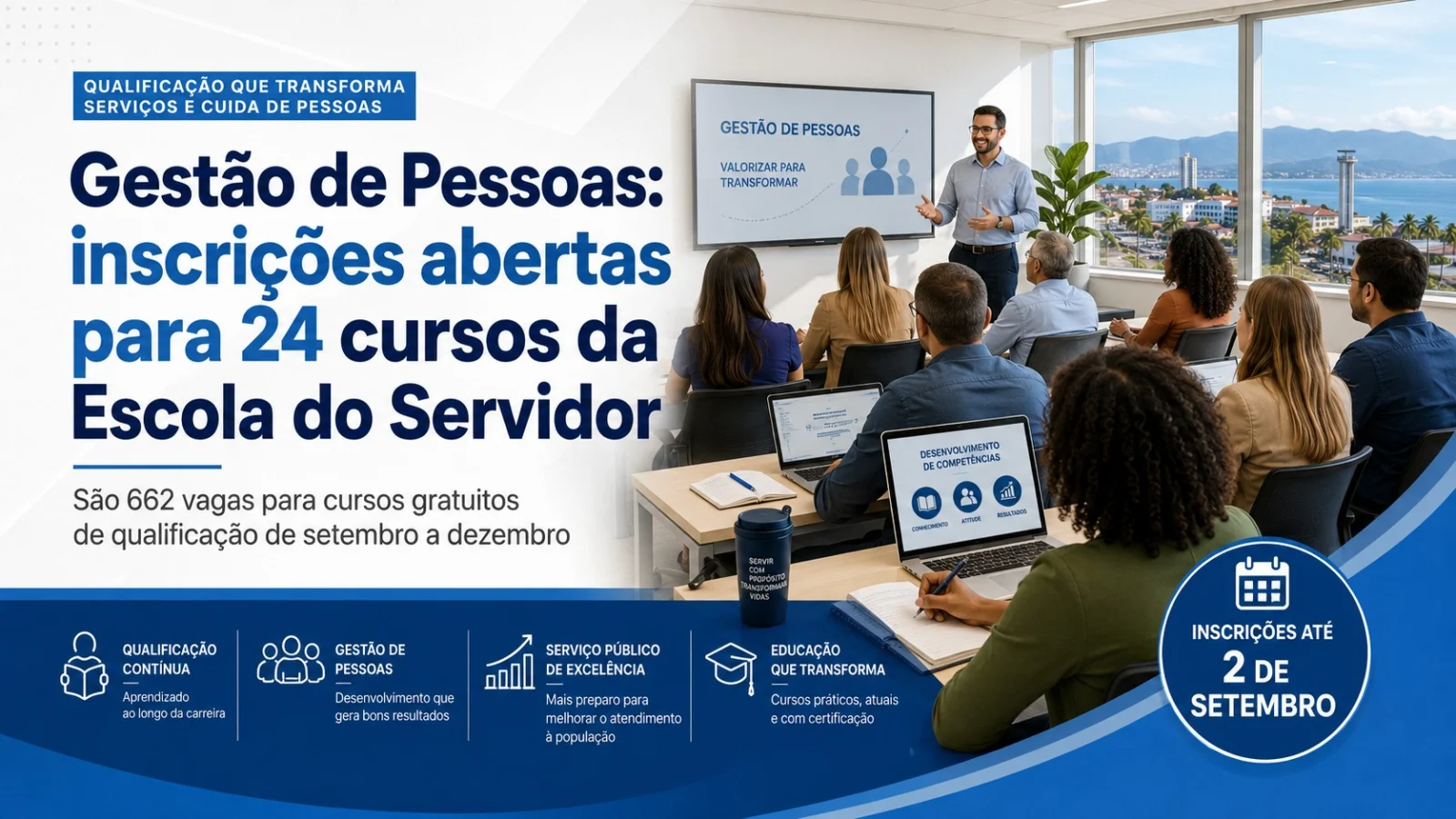 Escola do Servidor de Macaé abre inscrições para 24 cursos gratuitos com 662 vagas