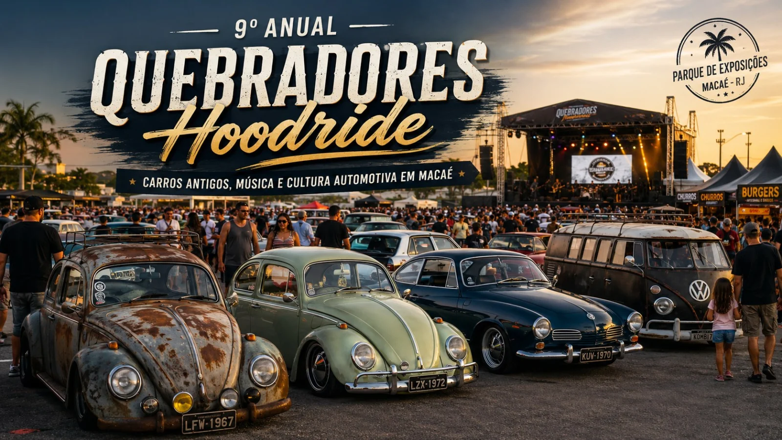 9º Anual Quebradores Hoodride movimenta Macaé com carros antigos, música e atrações para toda a família